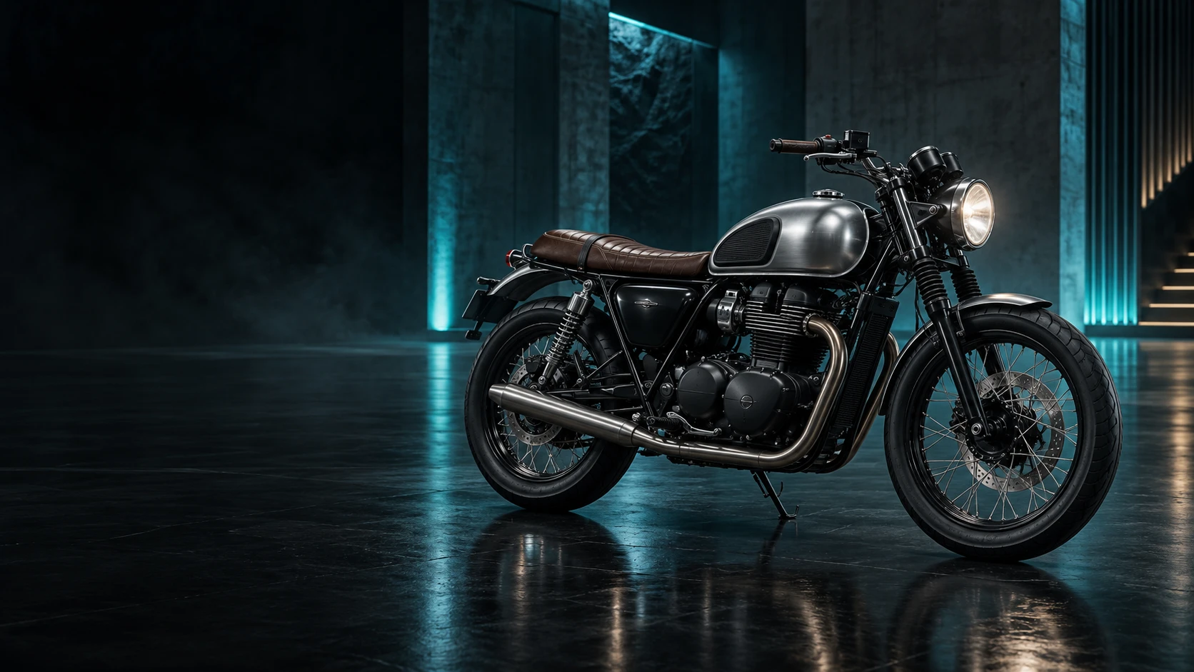 Escena conceptual de moto clásica
