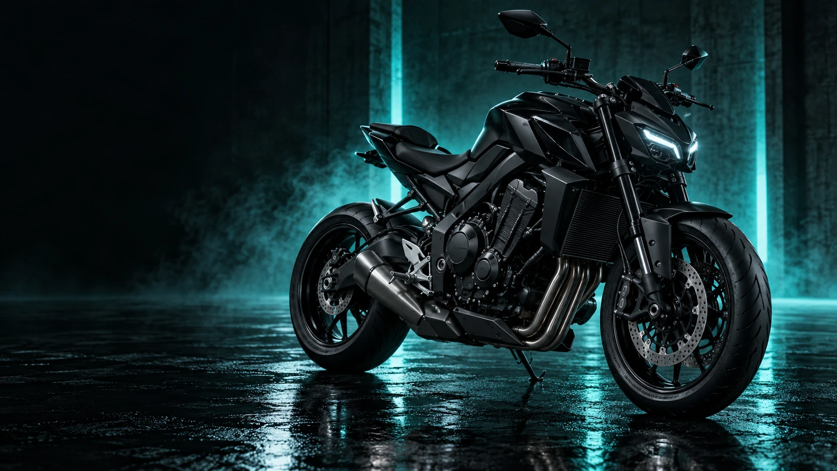 Escena conceptual de moto naked